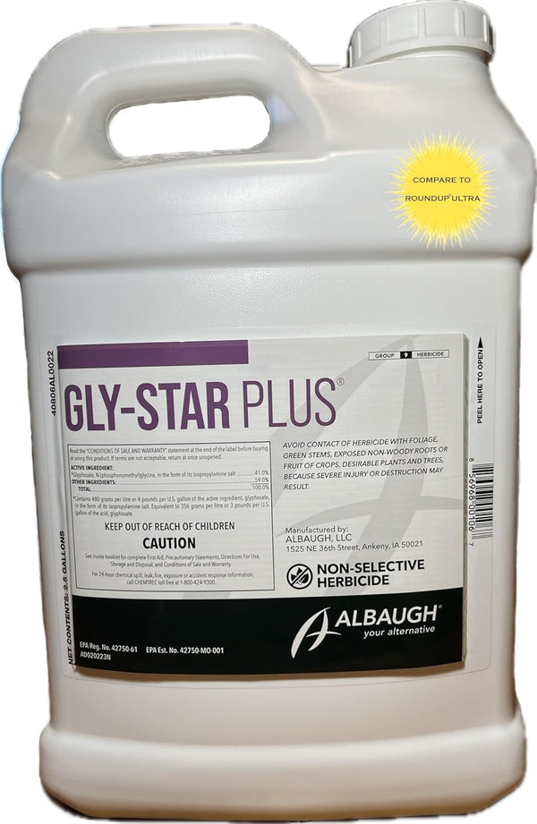 Gly Star Plus Herbicide (2.5 Gallons)- by Albaugh, Glyphosate Concentrate (41%) Herbicide with Surfactant