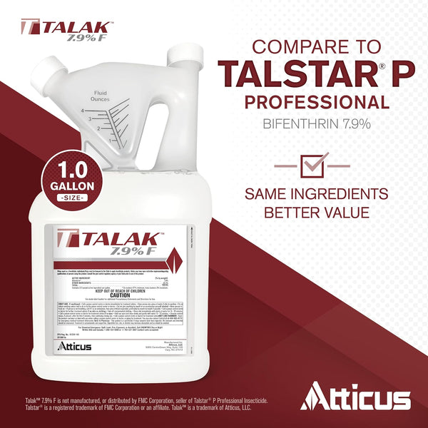 Talak 7.9 F Bifenthrin Insecticide Concentrate by Atticus (Compare to Talstar) - 1 Gallon - Indoor and Outdoor Insect Control