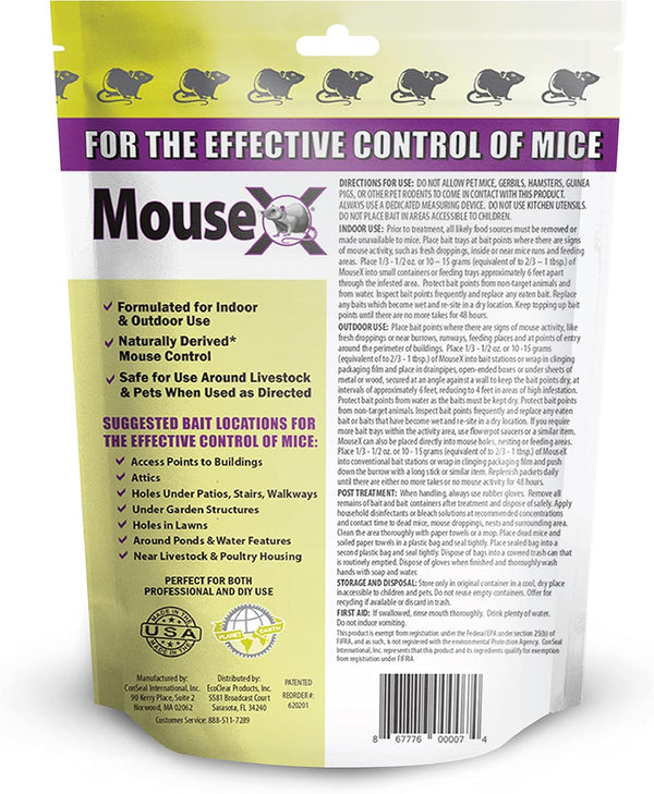 MouseX 1lb Bag, All-Natural Poison Free Humane Rat and Mouse - EcoClear Products