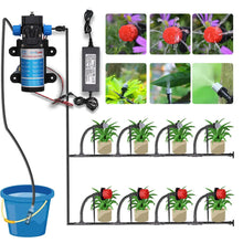 60W Self-Priming Pump Garden Drip Irrigation System Timing Power Supply 5-30M Mist Spray