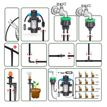 5-30M Pump Self-priming Garden Irrigation Watering System 90/180/360/ Strip Sprinkler